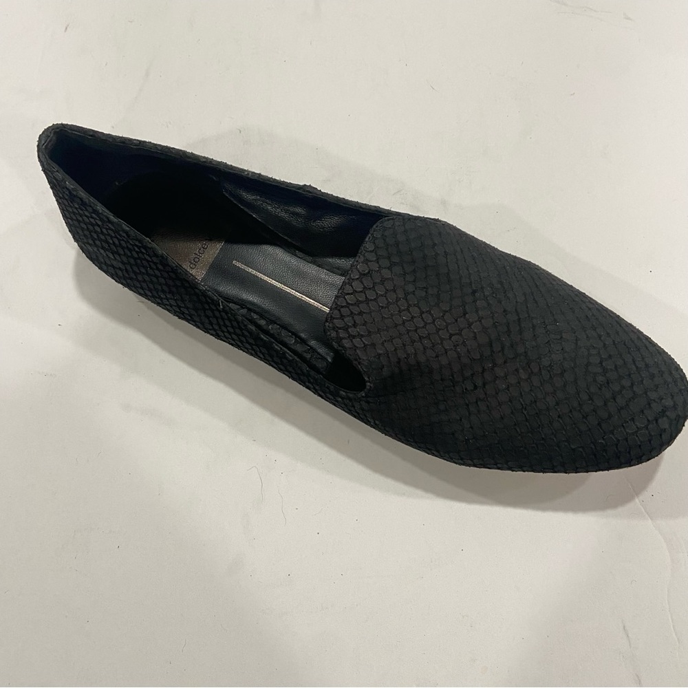 Dolce Vita Narika Leather Smoking Loafers Black Flats Shoes Women's Size 8.5M